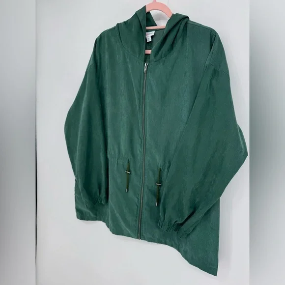 Lularoe Women's Green Full-Zip Hooded Jackie Jacket Women's Plus Size XL - Picture 2 of 9